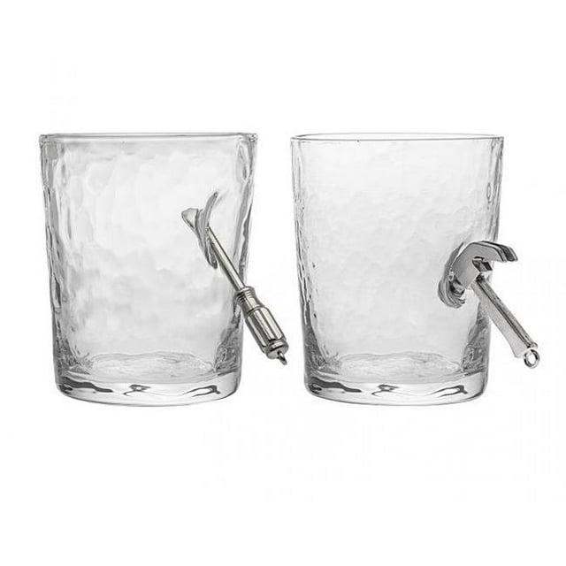 Godinger 26220 Screwdriver S2 Hammer Handyman Tools Drinking Glass