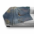 thumbnail image 3 of Eagle Soft Flannel Fleece Throw Blanket, Majestic Huge Bird Flying Above the Sea into the Starry Sky Freedom Themed Image, Cozy Plush for Indoor and Outdoor Use, 60" x 80", Multicolor, by Ambesonne, 3 of 6