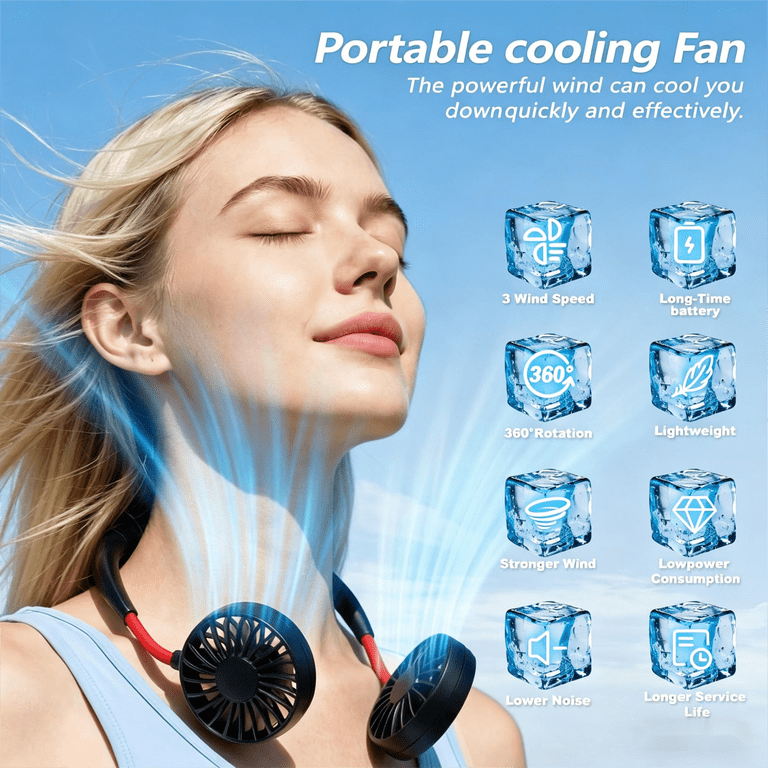Portable Wearable Neck Fan Rechargeable Personal photo 2