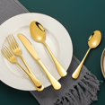 thumbnail image 7 of 60 Pcs Stainless Steel Flatware Set,Dishwasher Safe,Gold, 7 of 7