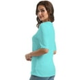 thumbnail image 4 of Women's Short Sleeves T Shirt Casual V Neck Solid Casual Sweatshirt, 4 of 4