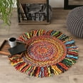 thumbnail image 3 of DII Chindi Home Collection Flat Weave Multicolor Swirls Area Rug, 30" x 30", 3 of 3