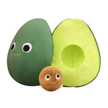 Zeiwohndc Funny Avocado Shaped Plush Stuffed Toy Cushion Accompany Kids Sleeping Playing