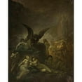 thumbnail image 2 of Cyprian Kamil Norwid 12x14 Black Ornate Wood Framed Double Matted Museum Art Print Titled: Allegorical Scene - from Dante's Inferno, 2 of 5