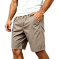 thumbnail image 2 of Men's Flex Casual Cargo Shorts, Lightweight Water Resistant Golf Shorts,Comfortable Stretch Waist Work Shorts with Multi-Pocket Khaki 2XL, 2 of 9