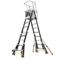 thumbnail image 2 of Little Giant Systems Adjustable Safety Cage Platform Ladder, 118.00 x 46.60 x 15.30 in, Fiberglass, 2 of 8