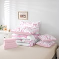 thumbnail image 6 of jejeloiu Cute Bowknot Bow Twin Bedding Sets 7-Piece,Cartoon Halloween Ghost Bedding Comforter Set,Pink White Ombre Sheet Sets For Girls,Super Cozy Bedroom Decor Reversible, 6 of 8