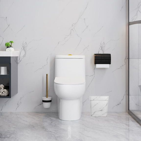 Hemoton Decorative Bathroom Trashcan Trash Can For Bathroom Garbage Can For Room Marble Trash Can Small Decorative Trash Can For Bathroom