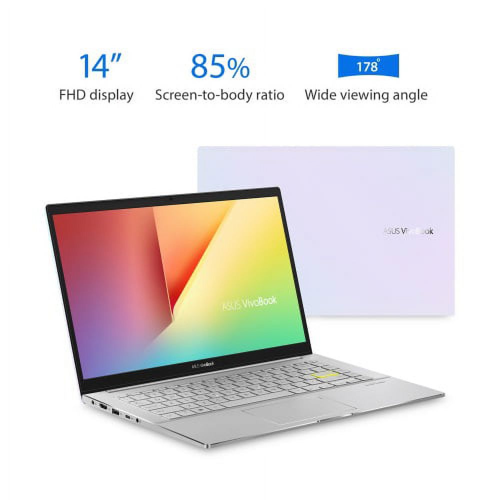 Asus VivoBook S14 S433 14” FHD Notebook - Intel Core i5-10210U - 8GB - 512GB SSD - Windows 10 Home - Intel UHD Graphics - Dreamy White - image 3 of 5