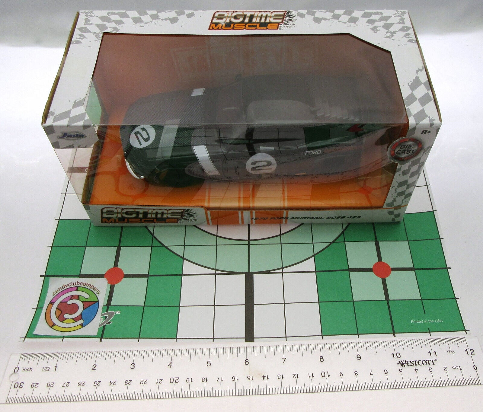 1970 Ford Mustang Boss 429 ~ Die Cast Car ~ 1:24 ~ Bigtime Muscle ~ Black(Selections May Vary)