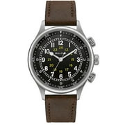 Bulova Mens Military Automatic Brown Leather Strap Watch 96A245