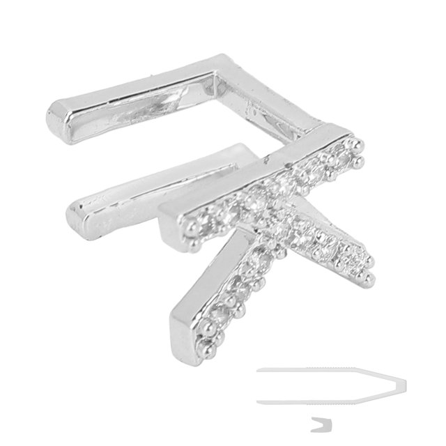 Diente Hueco De Hip Hop Letra Mayúscula Diente De Hip Hop Diente Removible Brace Decoración Dientes Accesorio Para Fiesta De Disfraces Plata ANGGREK K plata