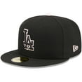 thumbnail image 3 of Men's New Era  Black Los Angeles Dodgers Pastel Undervisor 59FIFTY Fitted Hat, 3 of 5
