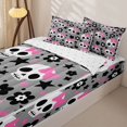 thumbnail image 3 of Manfei Cartoon Halloween Skull Zipper Twin Comforter Sets with Fitted Sheet and 2 Pillowcases,Gothic Halloween Skeleton Zipper Bedding Set,Reversible,4-Piece, 3 of 7