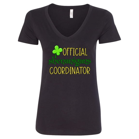 Inktastic Official Shenanigans Coordinator St. Patrick's Day Women's V-Neck T-Shirt