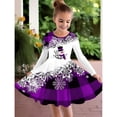 thumbnail image 4 of Vestido navideño 2025 para niños, manga larga, estampado completo, informal, con alce, ropa para niñas pequeñas, traje de fiesta de Año Nuevo de Papá Noel, 4 of 5
