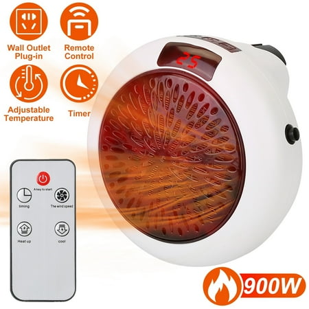 

Mqlnutr 900W Portable Heater Fan Wall Outlet Space Heater Plug-in Heater