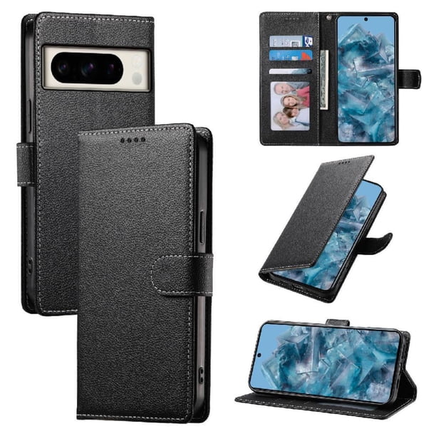 Funda para FOXDOCK Google Pixel 8 Pro– Cuero Premium, 3 ranuras para tarjetas, Protección contra impactos
