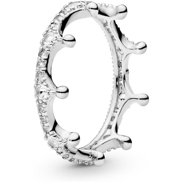 Anillo Pandora Corona Encantada Original Joyería Fina 197087Cz | Talle 50 | Baño De Oro 14K | Joyería De Lujo Para Mujer | Ideal Para Regalo Elegante | Compatible Con Charms Pandora