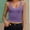 Purple, variant on Women's Plunge Tank Tops Deep V Neck Double Lined Going Out Camisoles Slim Fit Trendy Summer Gray S(S)