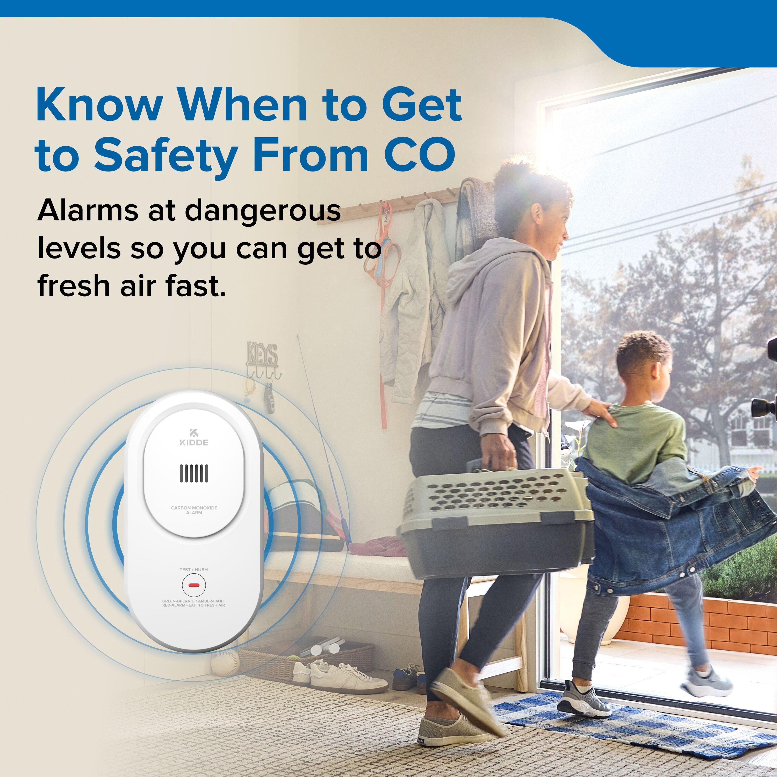 Kidde Carbon Monoxide Detector, Plug-In with AA Battery Backup, Rotating Plug, 85 dB Alarm, COP