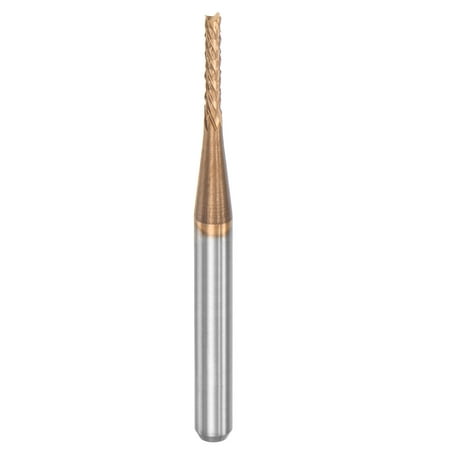 

Uxcell 1/8 Shank 1.4mm x 8mm Titanium Coated Carbide Left Hand End Mill CNC Router Bits