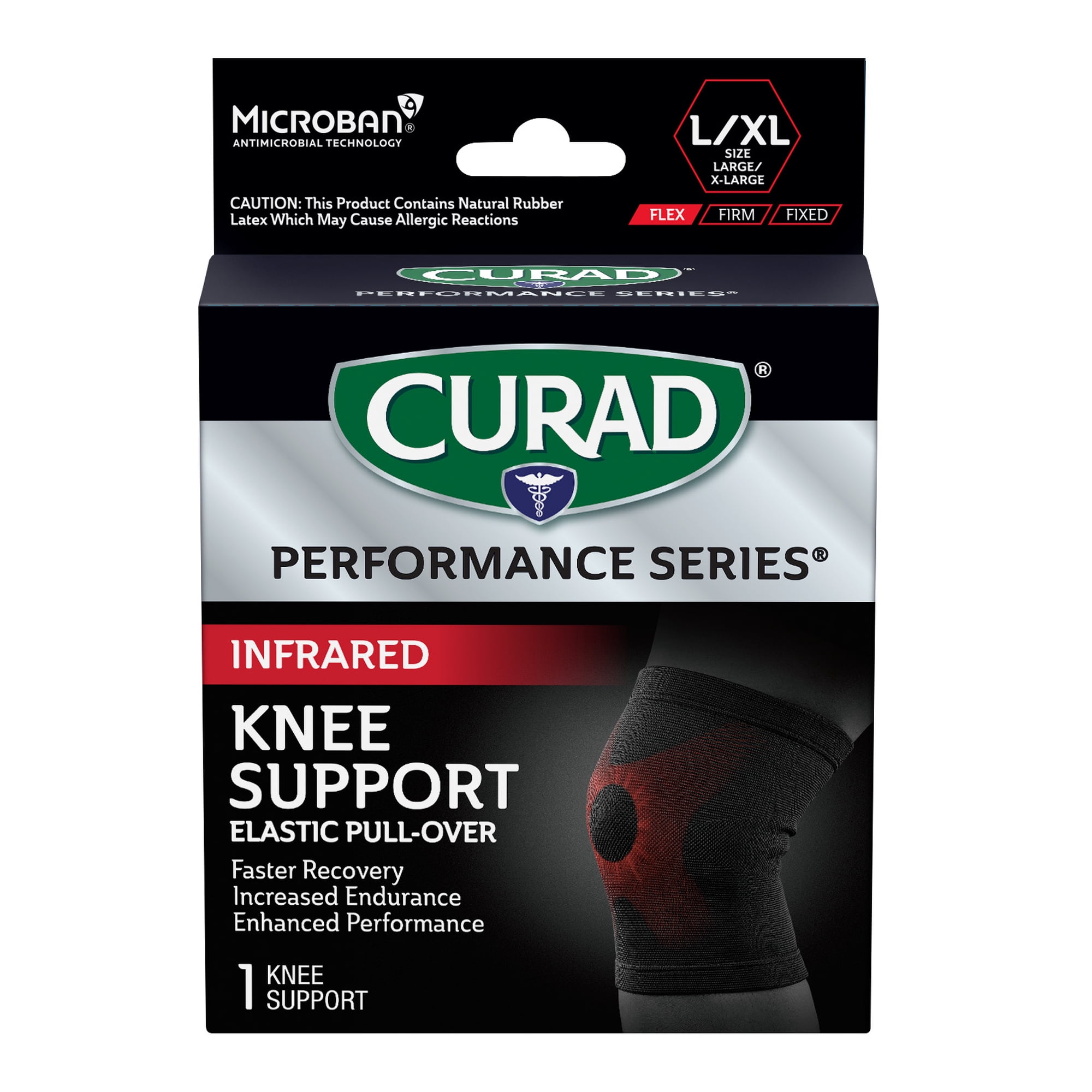 CURAD® Infrared Knee Support, Black, Large/X-Large