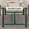 thumbnail image 6 of Kojooin Dining Table Set for 4-6, 63" Extendable Rustic Gray Dining Table with 2 Upholstered Benches, 6 of 8