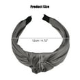 thumbnail image 2 of Unique Bargains 1 Pcs Hairband for Women Faux Leather Knotted Headband Gray 1.57 Inch Wide, 2 of 7