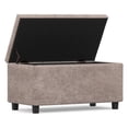 thumbnail image 4 of Cosmopolitan 34" Transitional Rectangle Ottoman in Gray Taupe Faux Leather, 4 of 13