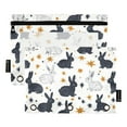 thumbnail image 2 of 2 Pack Pencil Pouch for 3 Ring Binder Smooth Zipper Folders with Pockets Clear Window Pencil Case Black White Rabbits and Stars, 2 of 6