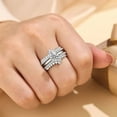 thumbnail image 6 of Newshe Jewellery Moissanite Wedding Rings for Women VVS1 D Color Engagement Rings Enhancer Band Sterling Silver Size 6, 6 of 10