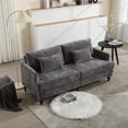thumbnail image 6 of MAYEERTY Mid Century Modern chenille Fabric Loveseat sofa, 2-Seat Upholstered Loveseat Sofa Modern Couch for Living Room,Brown wood feet sofa for Bedroom, Reading (Gray Chenille), 6 of 20