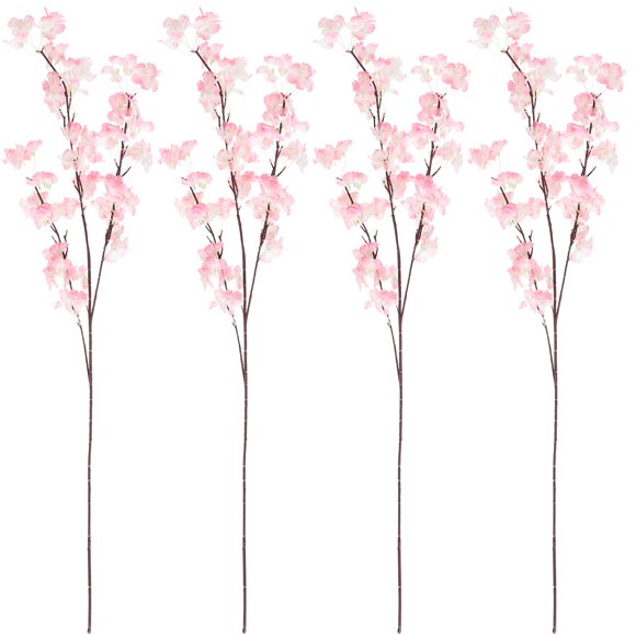 4pcs Artificial Cherry Blossom Branches Party Decoration Fake Cherry Flower Stems
