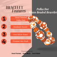thumbnail image 4 of Polka Dots Glass Beaded Stretch Bracelet, Autumn Fall Halloween Orange Bracelet, Christmas Birthday Gift Idea, 1 pc, 4 of 9