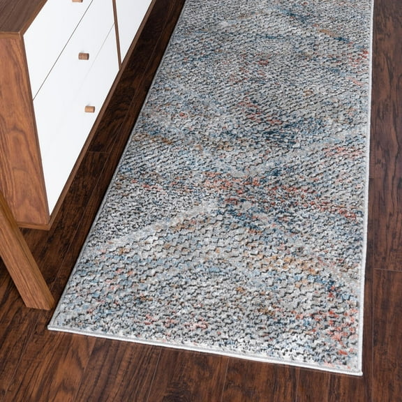 Unique Loom Leipzig Collection Area Rug - Grunderzeit (2' 7" x 13' 1" Runner Multi/Black)
