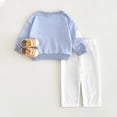 thumbnail image 4 of Conjunto de sudaderas con capucha para bebé de 0 a 3 años, jersey con apliques bonitos y pantalones, traje informal para niña, chándal para niño, ropa para bebé de primavera, 2 uds., 4 of 6
