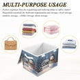 thumbnail image 7 of Cute Snowman Outside Cabin Christmas Foldable Storage Bins with Lids Handles Collapsible Storage Containers Tote Boxes 16.5 x 12.6 x 11.8 inches, 7 of 7