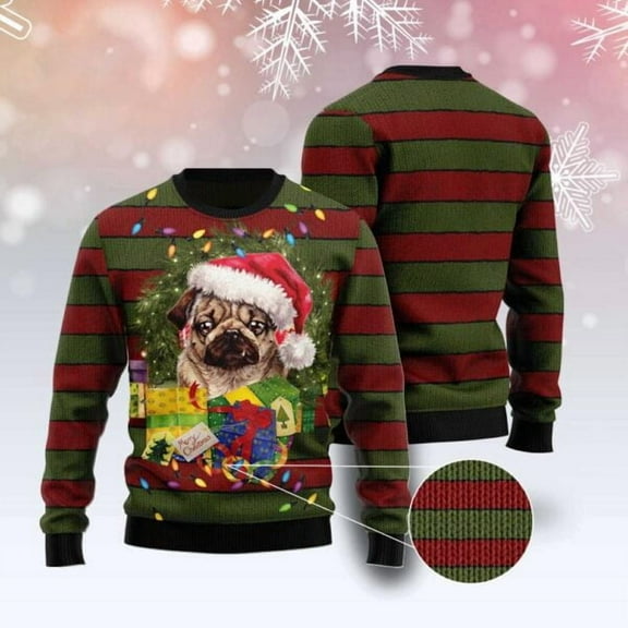 Pug Gift Xmas 3D Christmas Sweater, Dog 3D Christmas Sweater, 3D Dog Sweaters