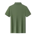 thumbnail image 6 of Womens Polo Shirt Short Sleeve Stretch Nylon Spandex Fitted Ribbed Casual Work Golf Shirt Army Green,Size L, 6 of 6
