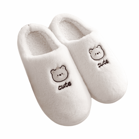 

JUSTUP Cute Slippers Winter Spring Warm Shoes Lovely Women Girls Home Floor Soft Slippers Female（6.5-7）