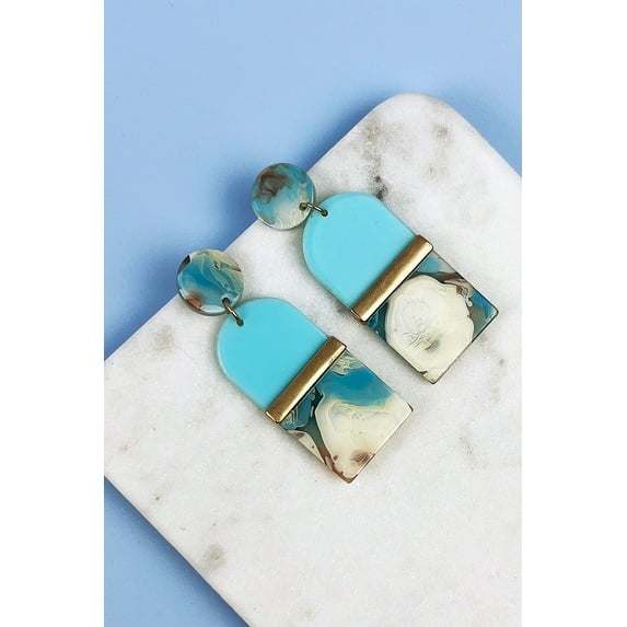 2.2 INCHES IRREGULAR SHAPED ACETATE POST EARRINGS