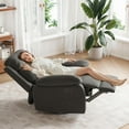 thumbnail image 3 of Farini Small Swivel Rocker Recliner Chair for Adult, Velvet Recline Sofa Chair with Footrest for Bedrooms, Living Rooms & Small Spaces, Dark Gray, 3 of 9