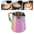 thumbnail image 4 of Coffee Frothing Pitcher, Stainless Steel Eagle Tip Milk Frothing Pitcher  For Milk Tea Shop 350ML Seven Color,350ML Gold,350ML Teflon Blue,550ML Seven Color,550ML Gold,900ML Seven, 4 of 8