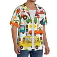 thumbnail image 4 of KLL Transports with Animals Print Men's Shirt Short Sleeve Button Down Summer Cuba Beach Shirts- Medium, 4 of 7
