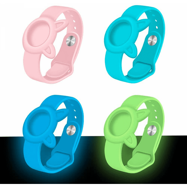 2pcs Airtag Case pour enfants imperméable à l'eau, support de couverture en  silicone Anti-perdu Bracelet de montre