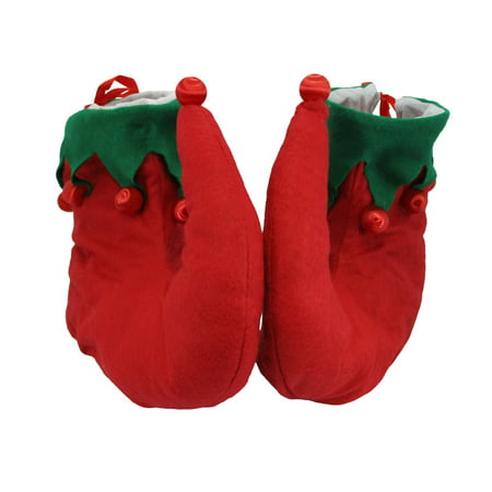 Light Up Elf Shoes Covers Lighted Red Green Santa's Helper Costume