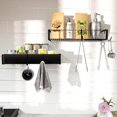 thumbnail image 2 of Organizador adhesivo Shower Caddy Roseyat con ganchos, paquete de 2 unidades, color negro, 2 of 8