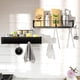 thumbnail image 2 of Organizador adhesivo Shower Caddy Roseyat con ganchos, paquete de 2 unidades, color negro, 2 of 8