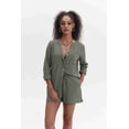 thumbnail image 2 of Ekouaer Summer Outfits for Women 2 Piece Sets Lounge Sets V Neck Button Down Shirt and Shorts Loungewear with Pockets, 2 of 6